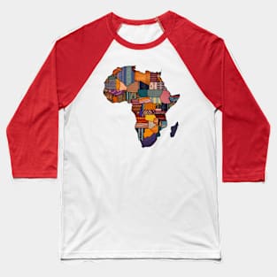 African Map Patchwork Baseball T-Shirt